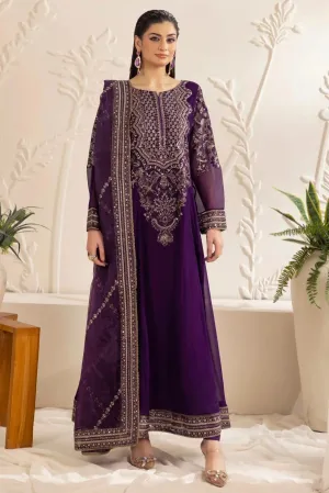 3PC EMBROIDERED CHIFFON LONG DRESS BY MOHAGNI 13