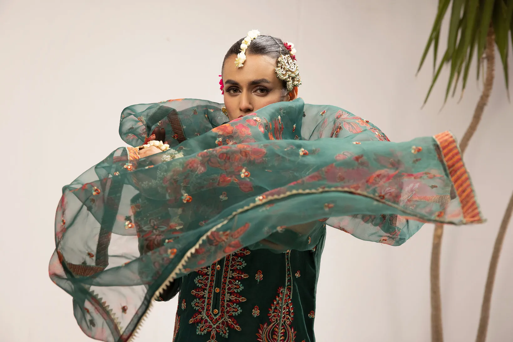 3PC EMBROIDERED DRESS BY HEMLIME A05