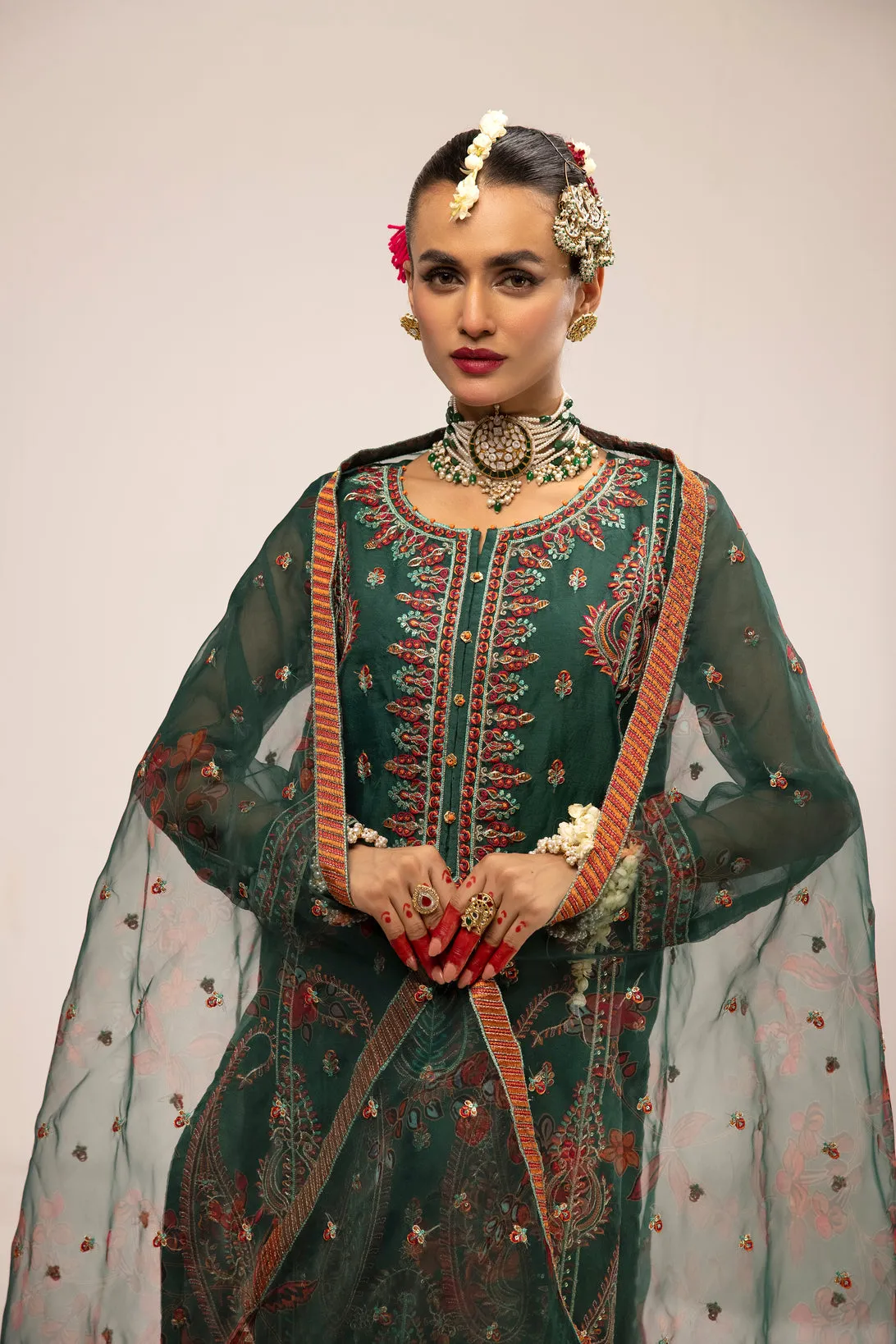 3PC EMBROIDERED DRESS BY HEMLIME A05