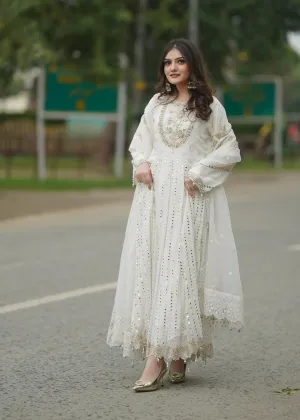 3PC SAKEENA READY TO WEAR LONG FROCK Y6