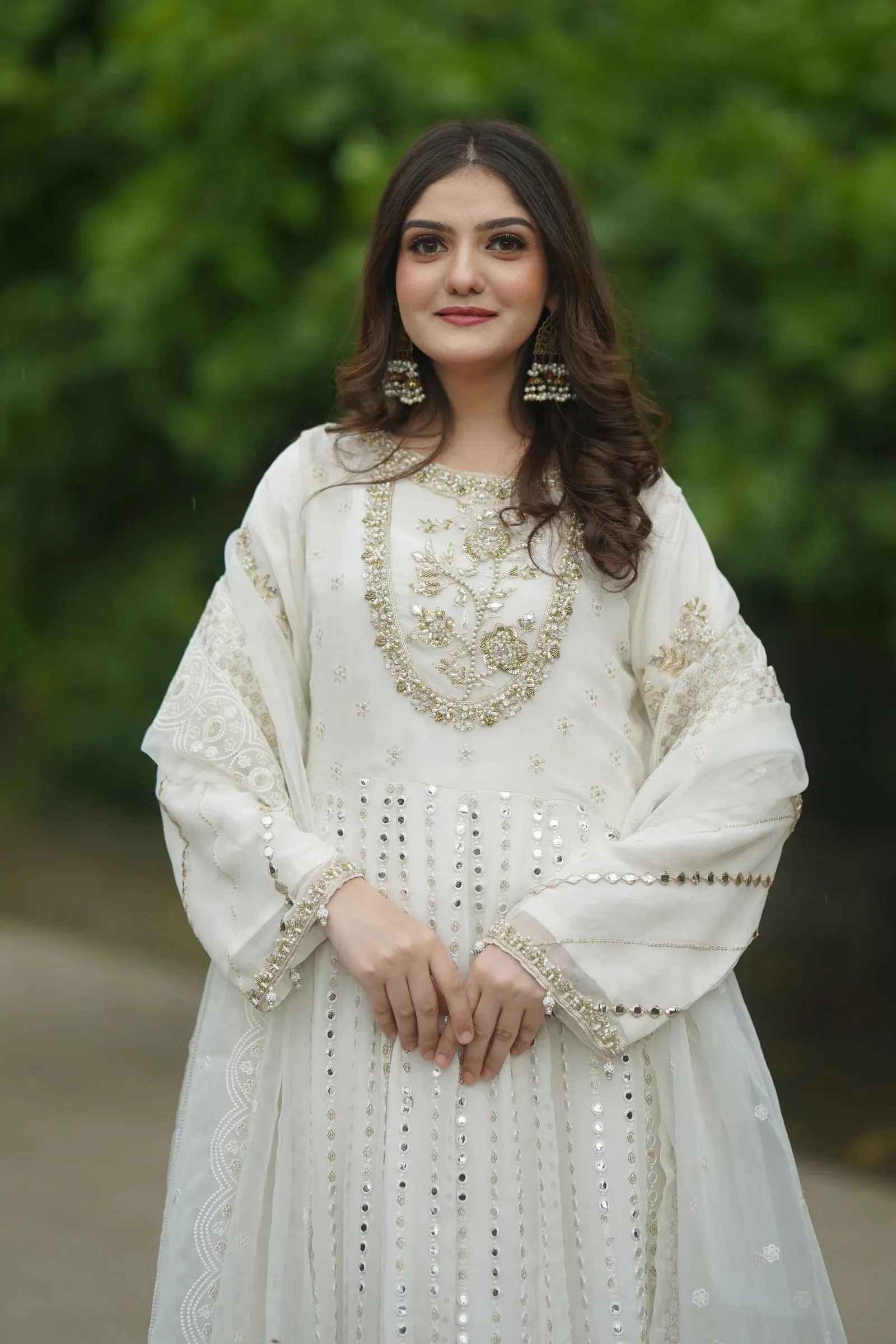 3PC SAKEENA READY TO WEAR LONG FROCK Y6