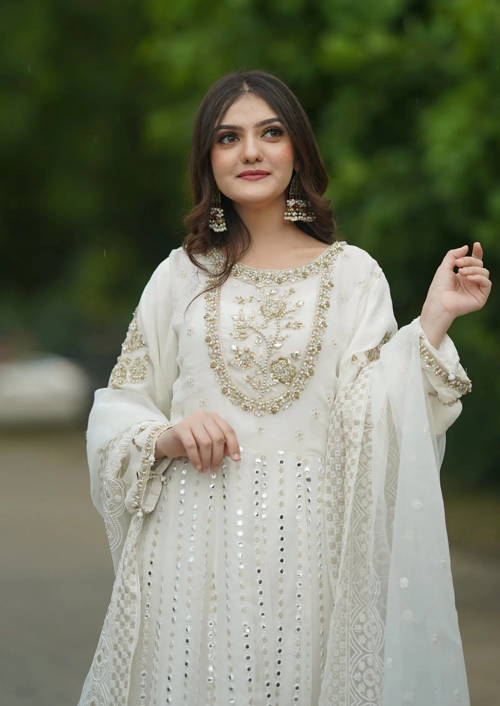 3PC SAKEENA READY TO WEAR LONG FROCK Y6