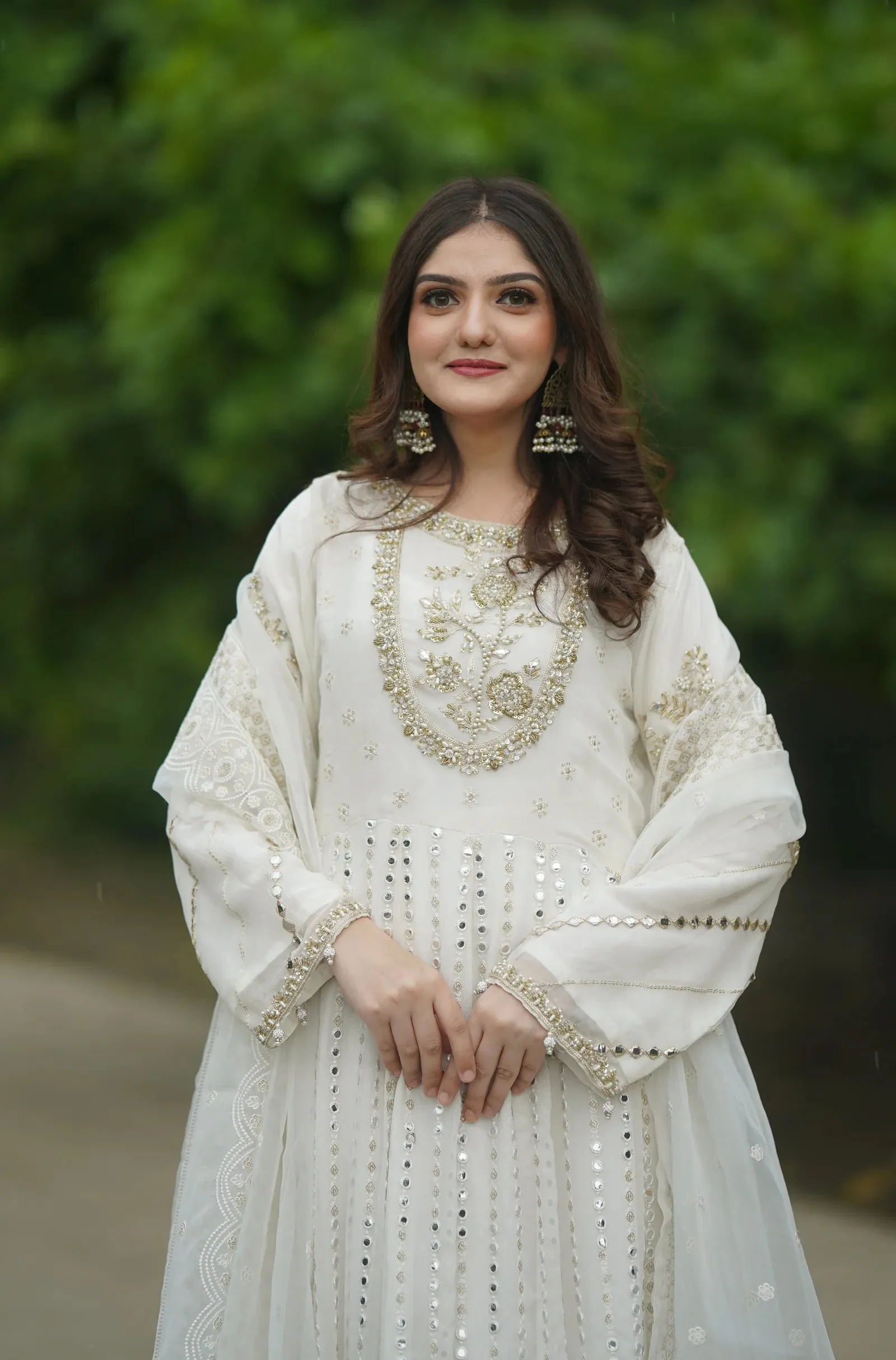 3PC SAKEENA READY TO WEAR LONG FROCK Y6