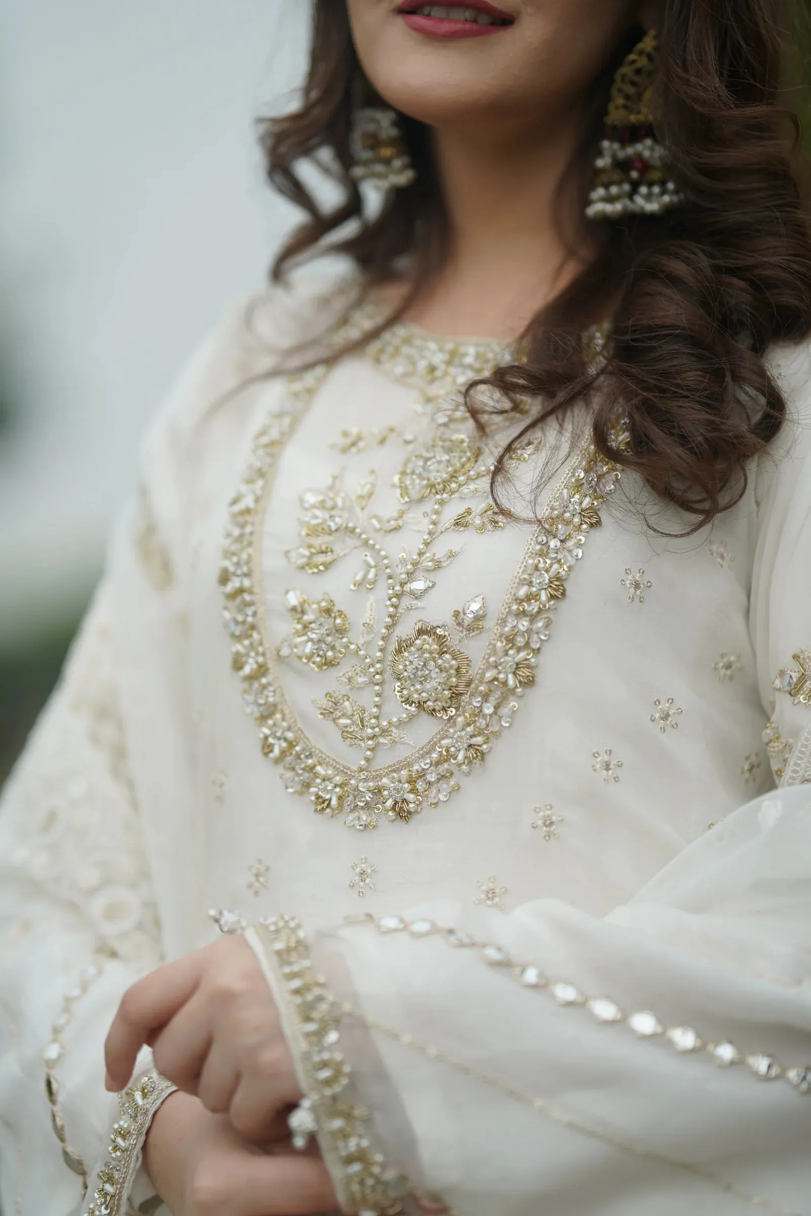 3PC SAKEENA READY TO WEAR LONG FROCK Y6