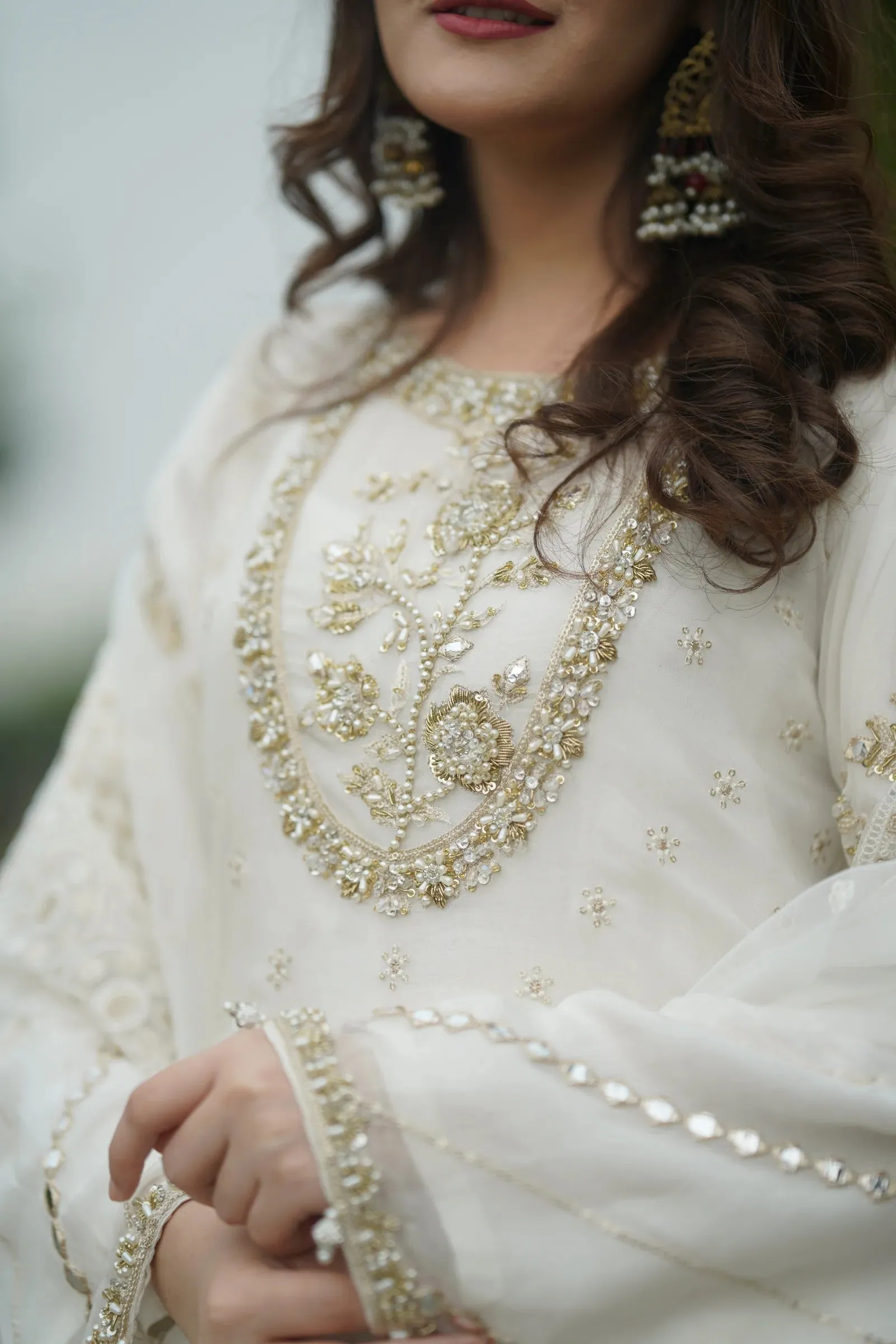 3PC SAKEENA READY TO WEAR LONG FROCK Y6