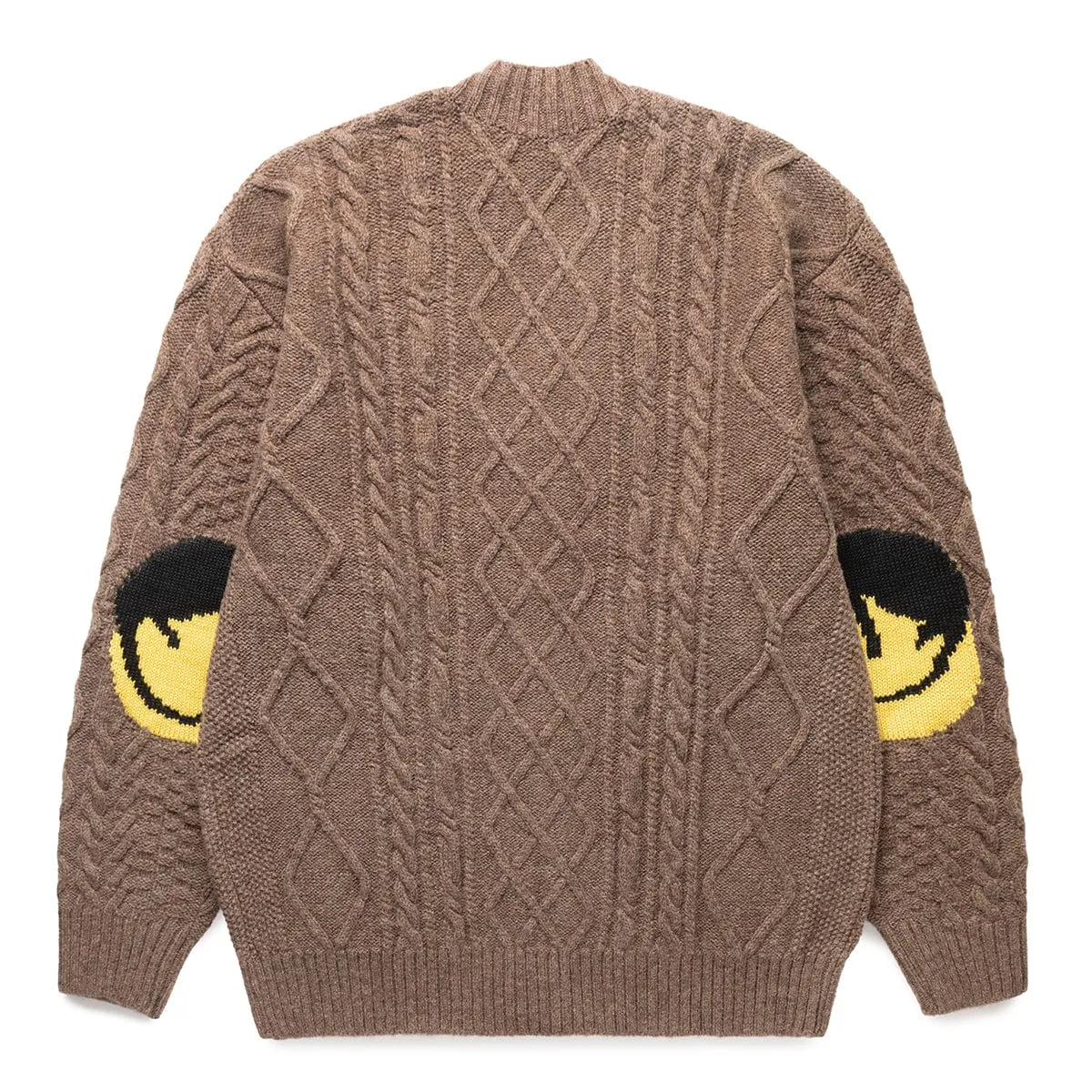 5G WOOL CABLE KNIT ELBOW-CATPITAL CARDIGAN