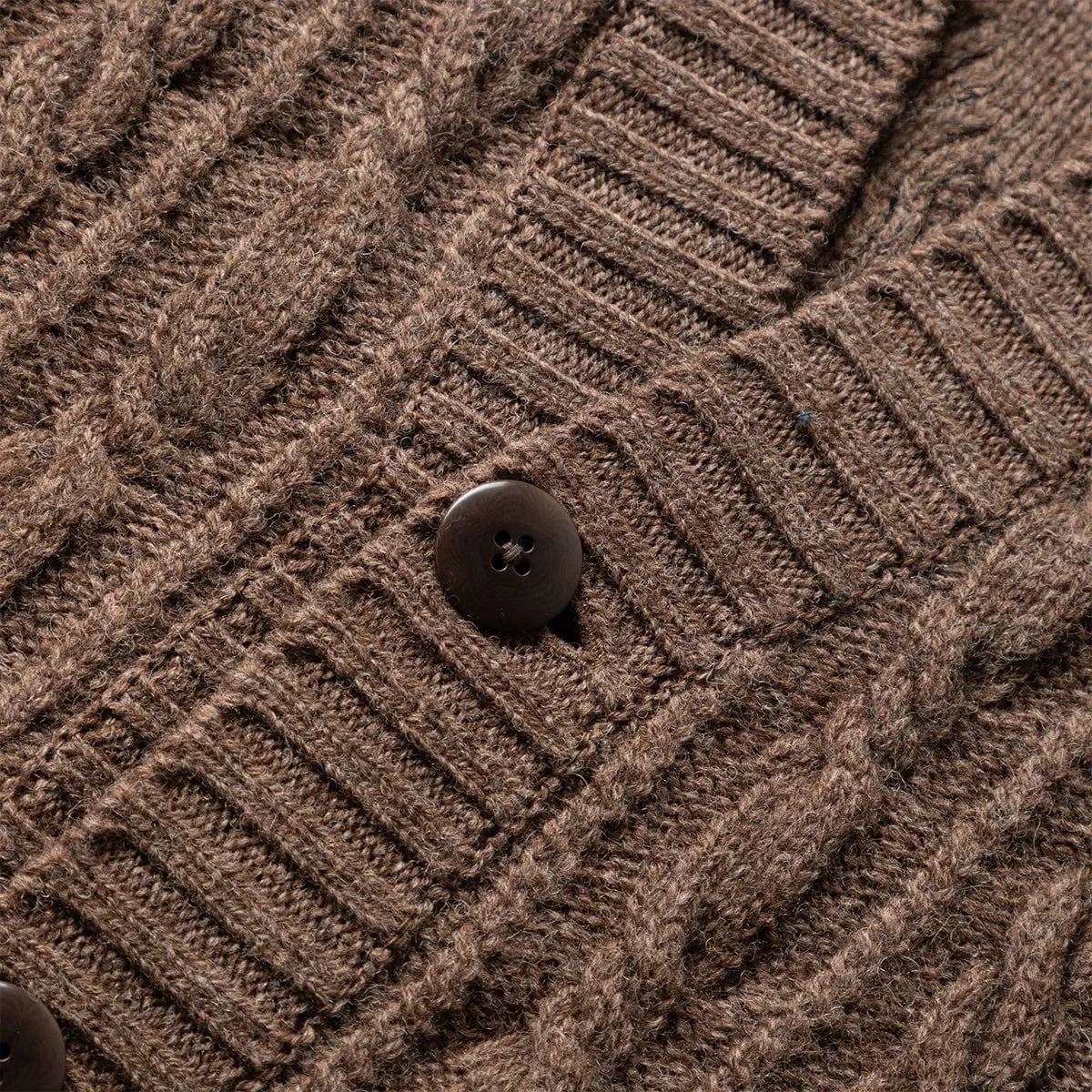 5G WOOL CABLE KNIT ELBOW-CATPITAL CARDIGAN
