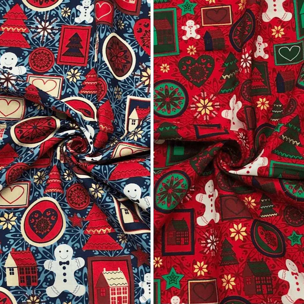All Over Xmas Prints Cotton Fabric