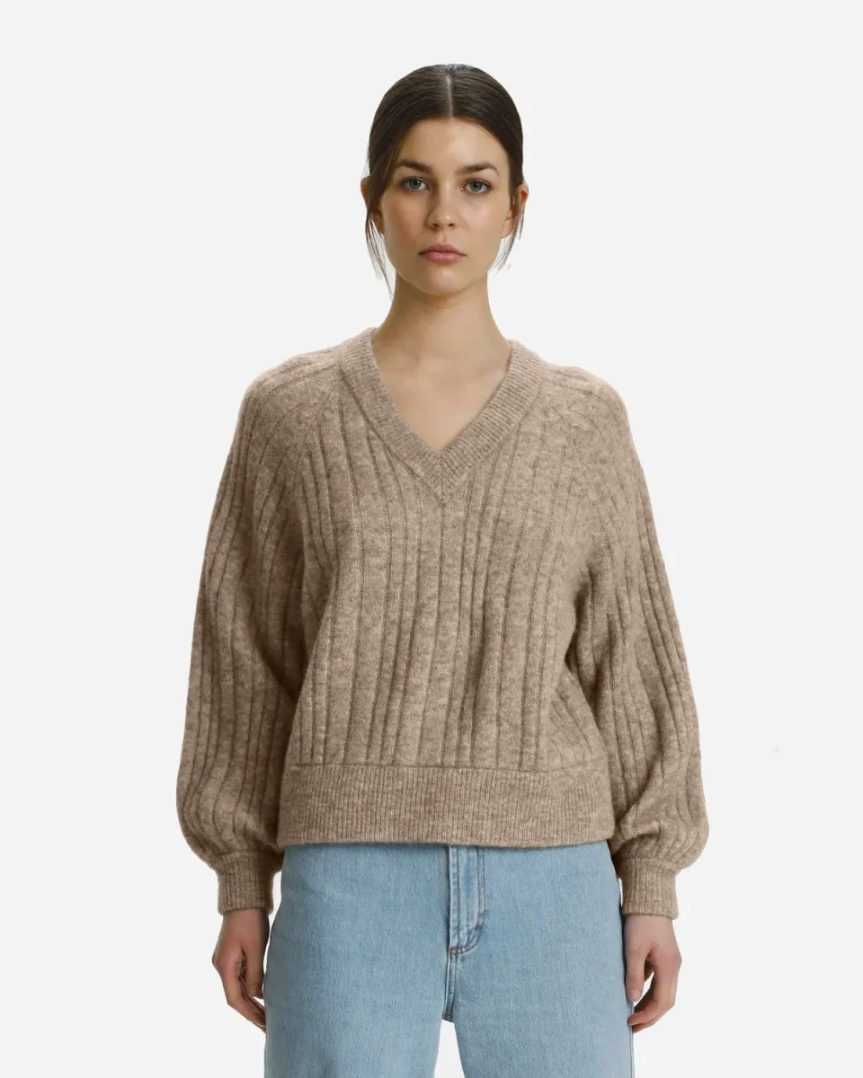 AlphaGZ R V-Pullover - Warm Sand Melange