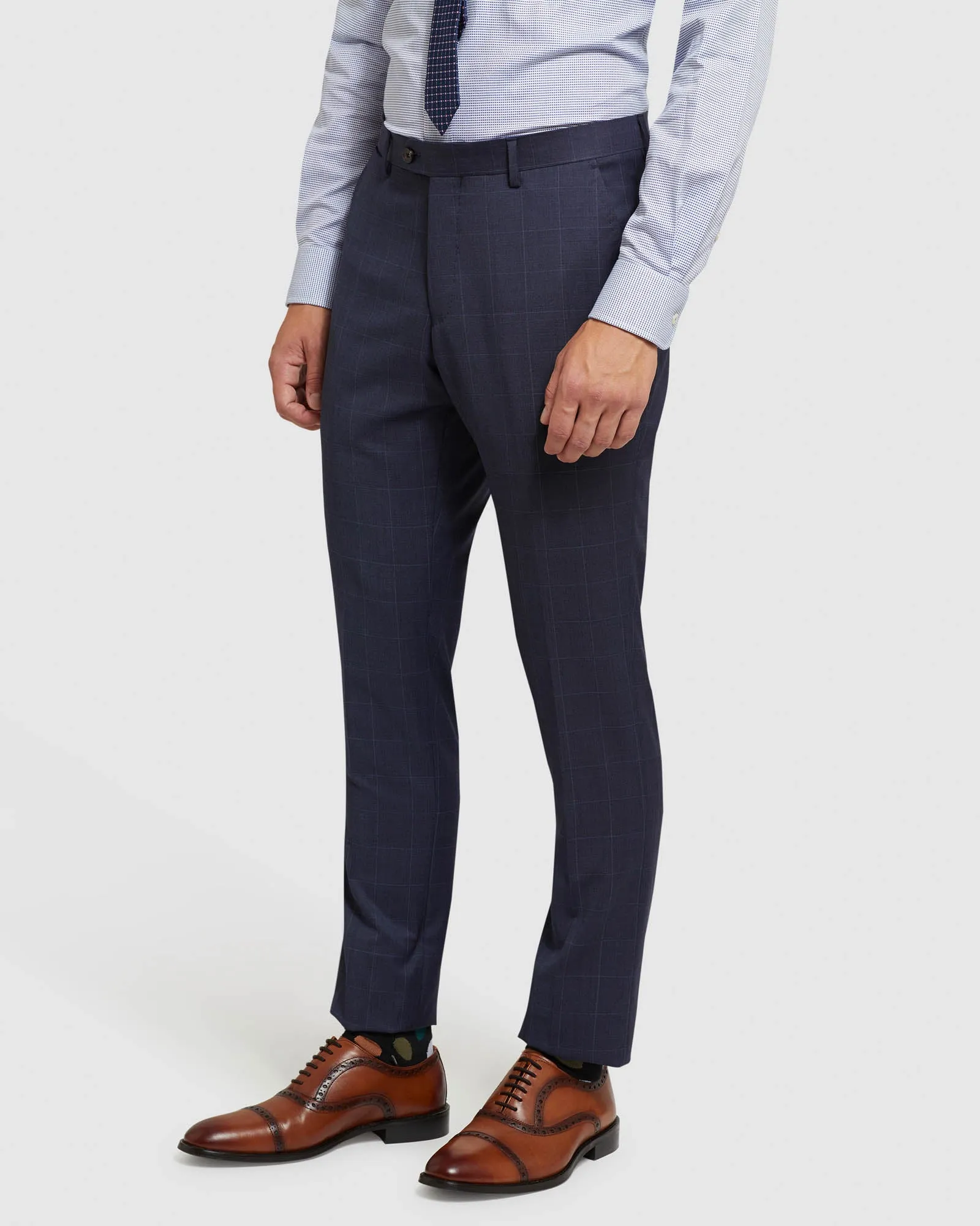 Auden Wool Stretch Check Suit Trousers