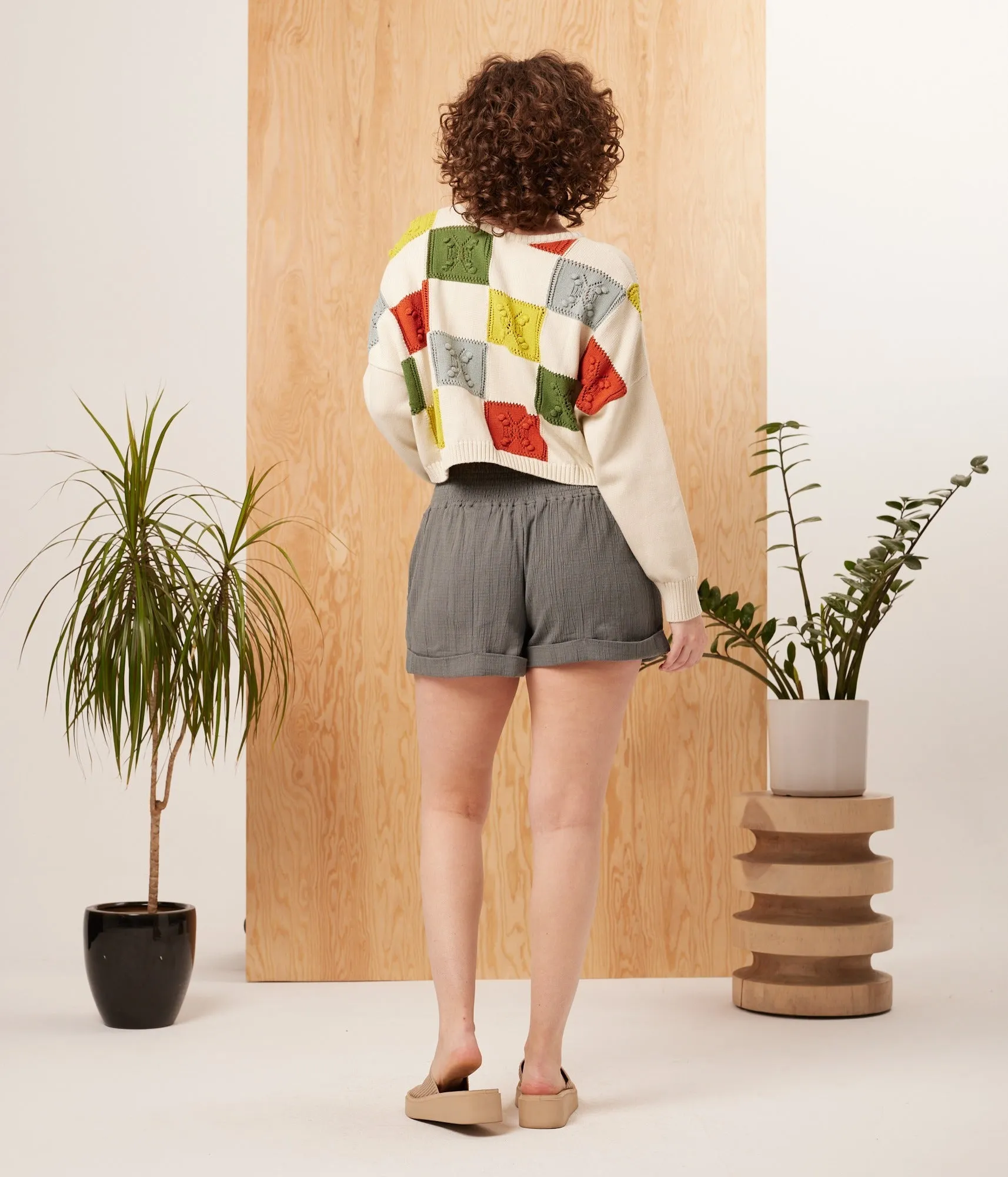 Bev Sweater - Bright Checker
