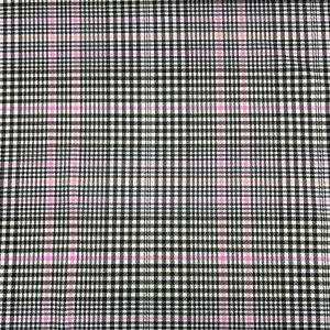 Black and Pink Checkered Dogtooth Knit Fabric