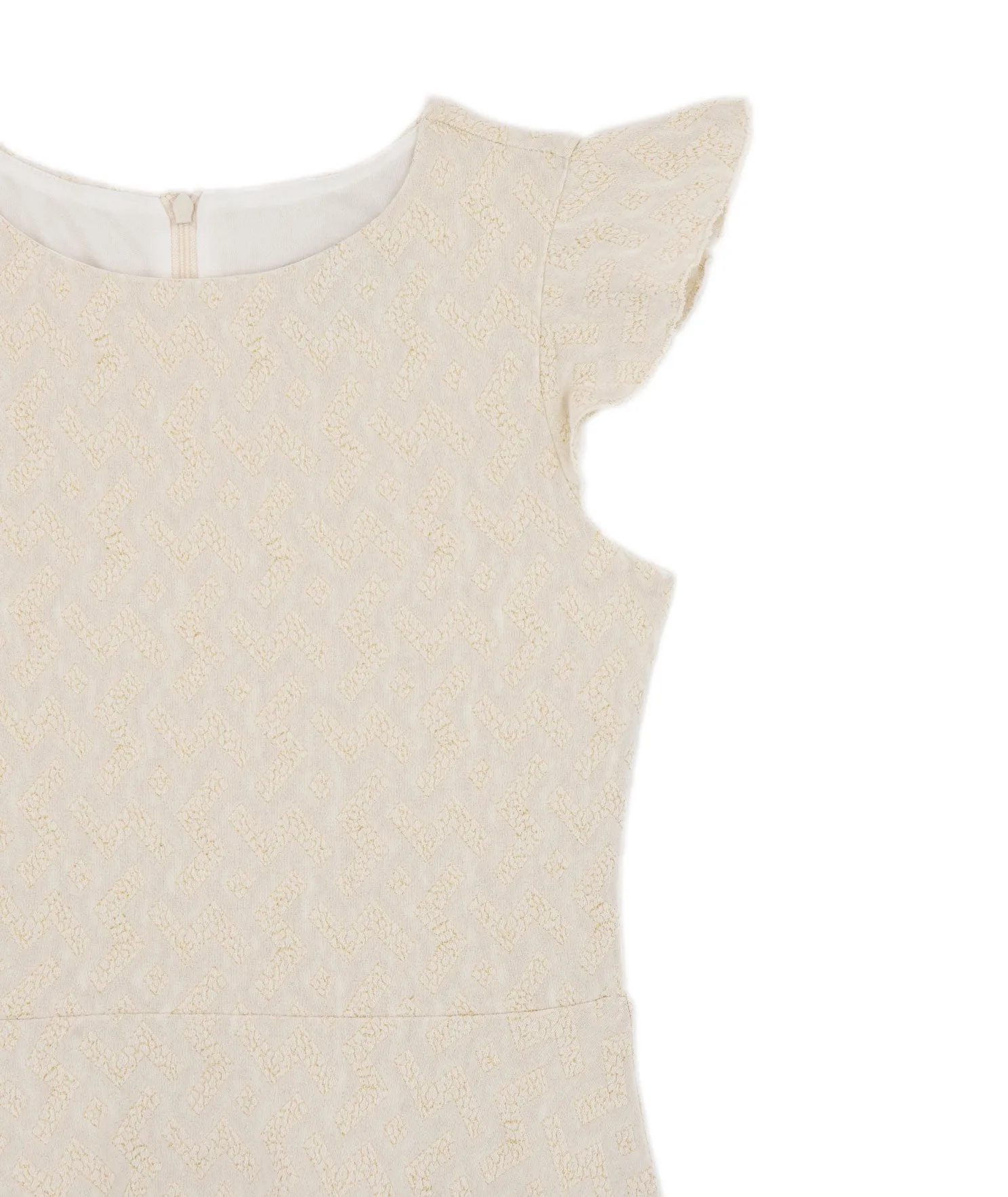 By Debra Girls Sara Ivory/Gold 3 Tier Dress