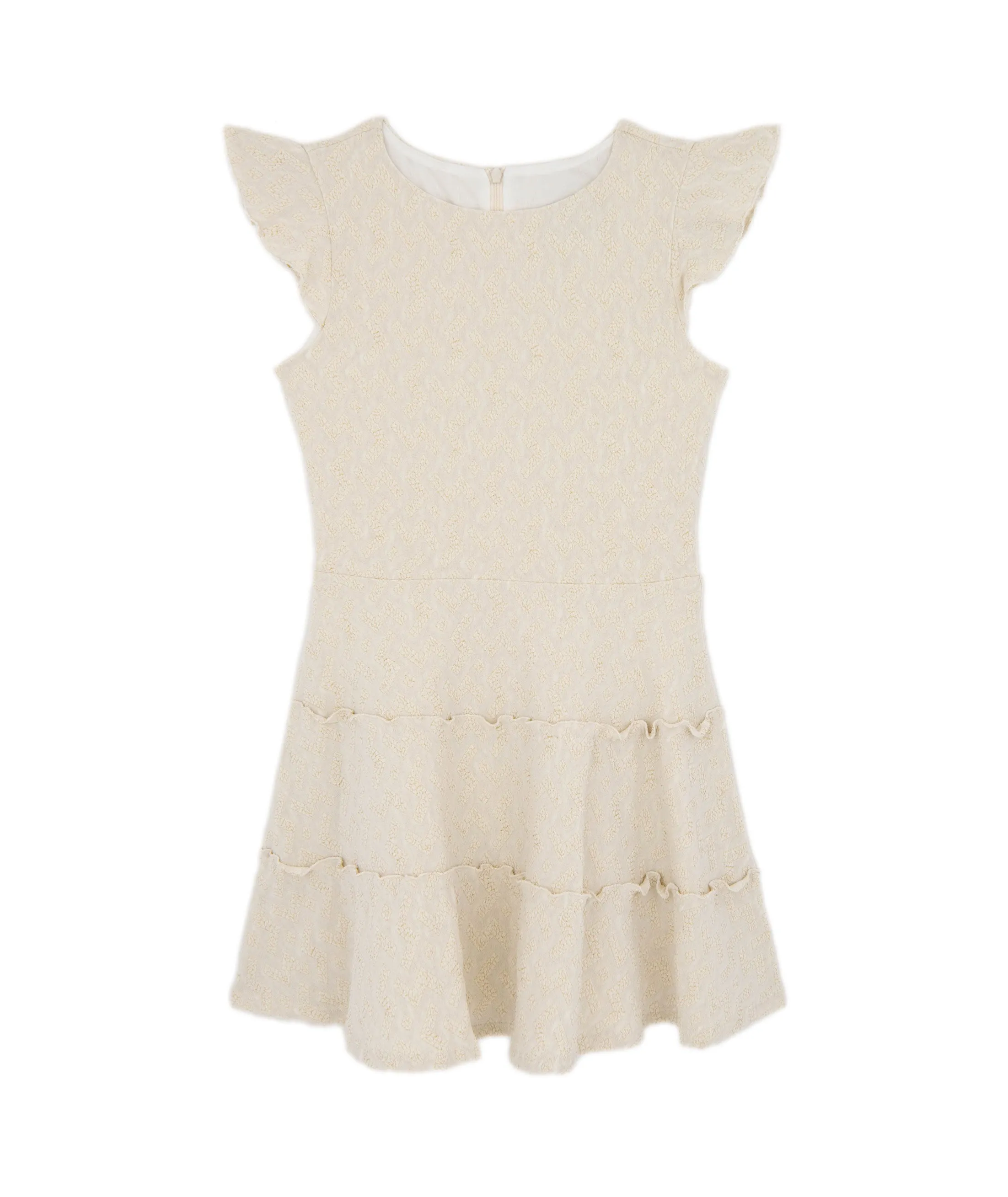 By Debra Girls Sara Ivory/Gold 3 Tier Dress