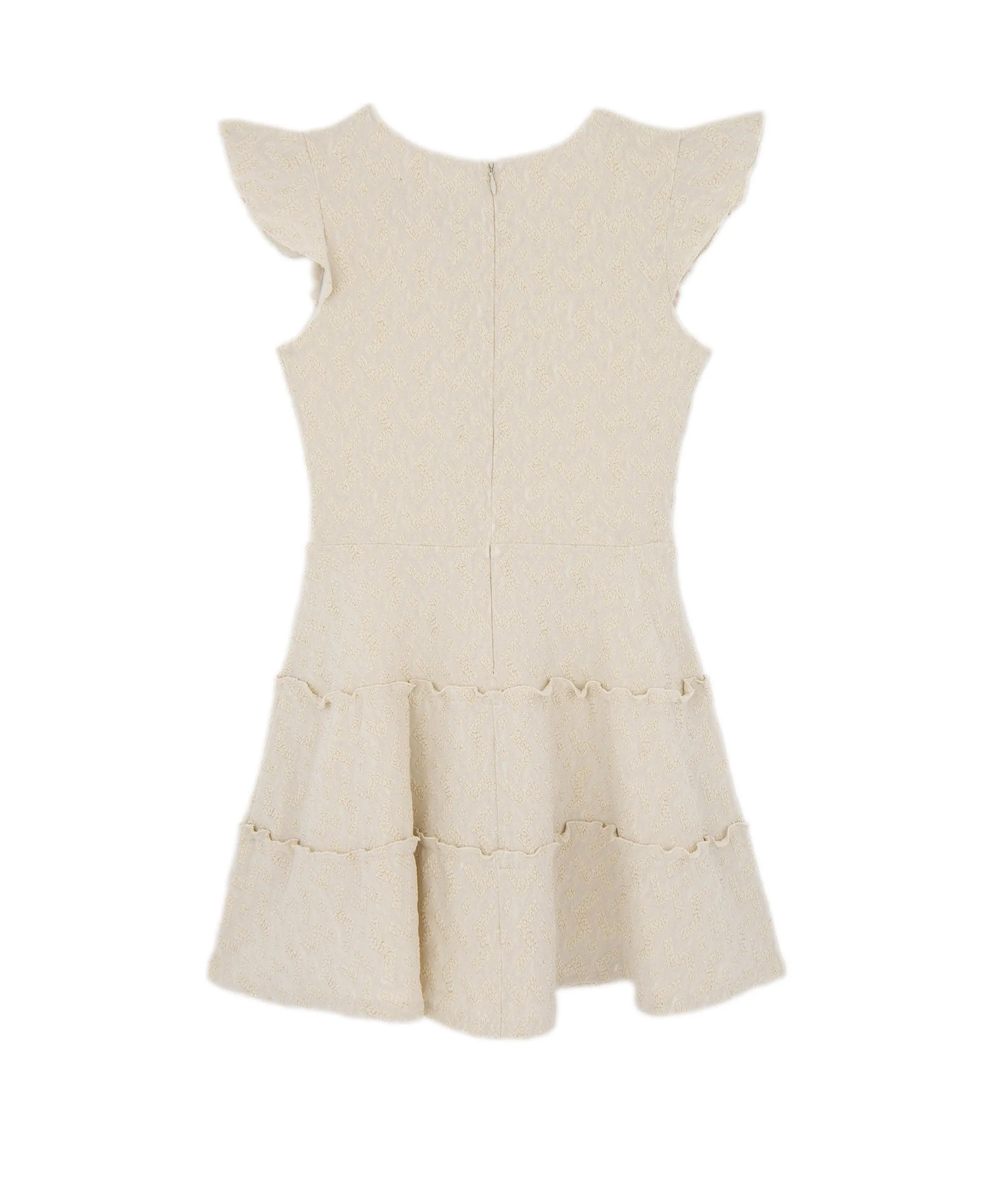By Debra Girls Sara Ivory/Gold 3 Tier Dress