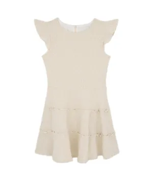 By Debra Girls Sara Ivory/Gold 3 Tier Dress