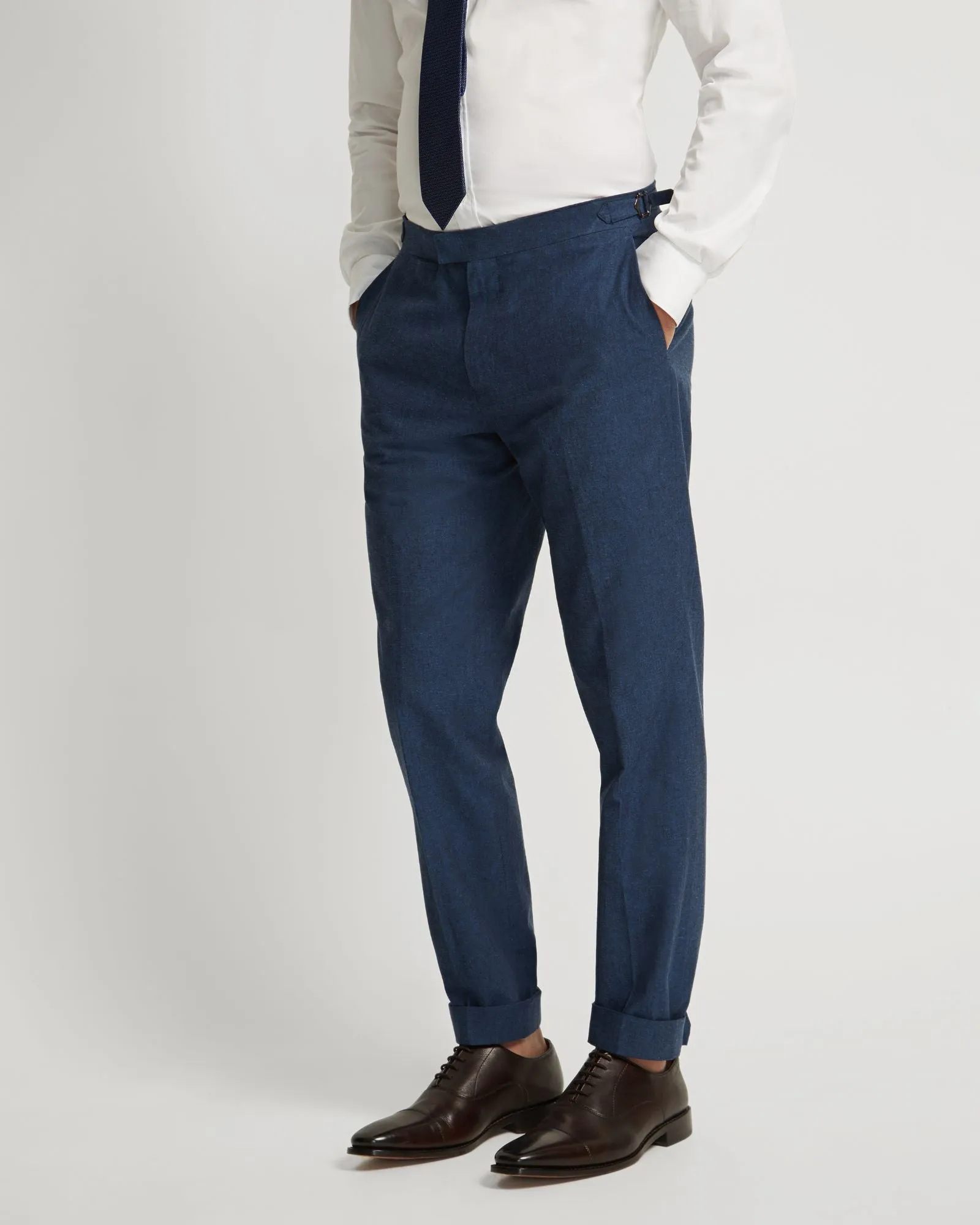 Byron Linen Blend Cuffed Trousers