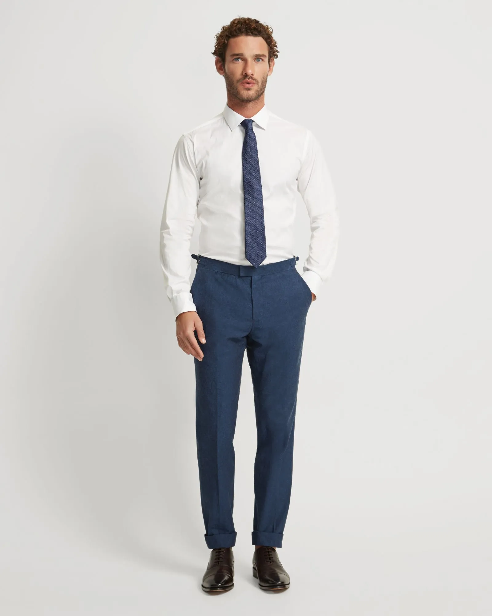Byron Linen Blend Cuffed Trousers
