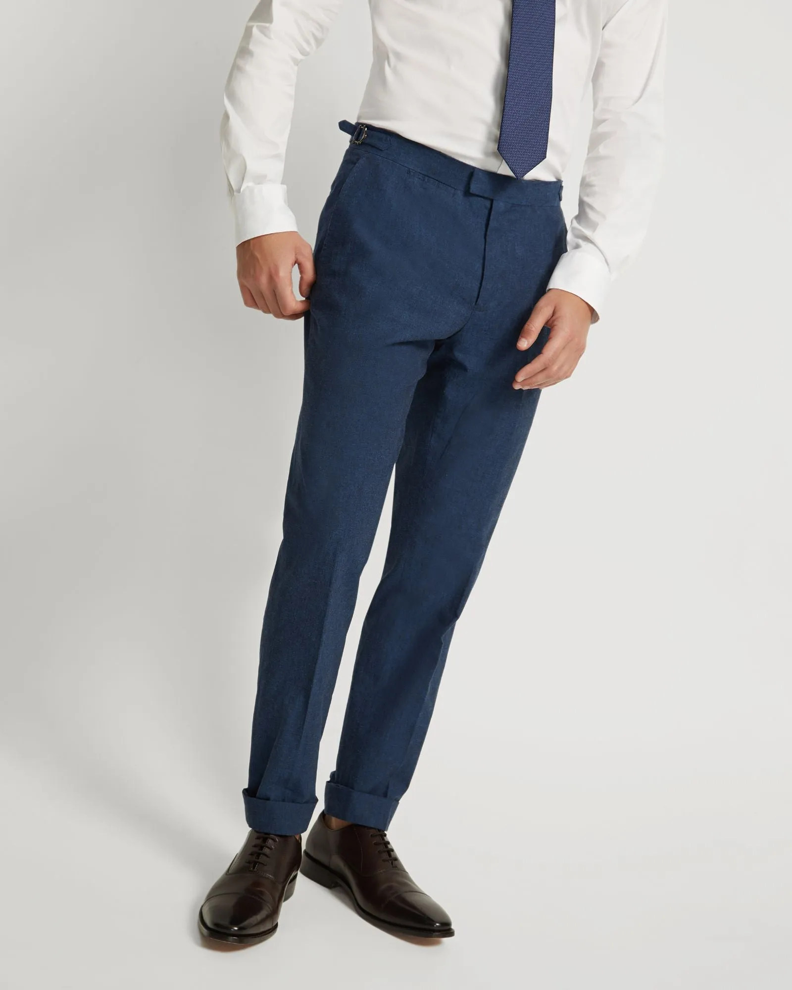 Byron Linen Blend Cuffed Trousers