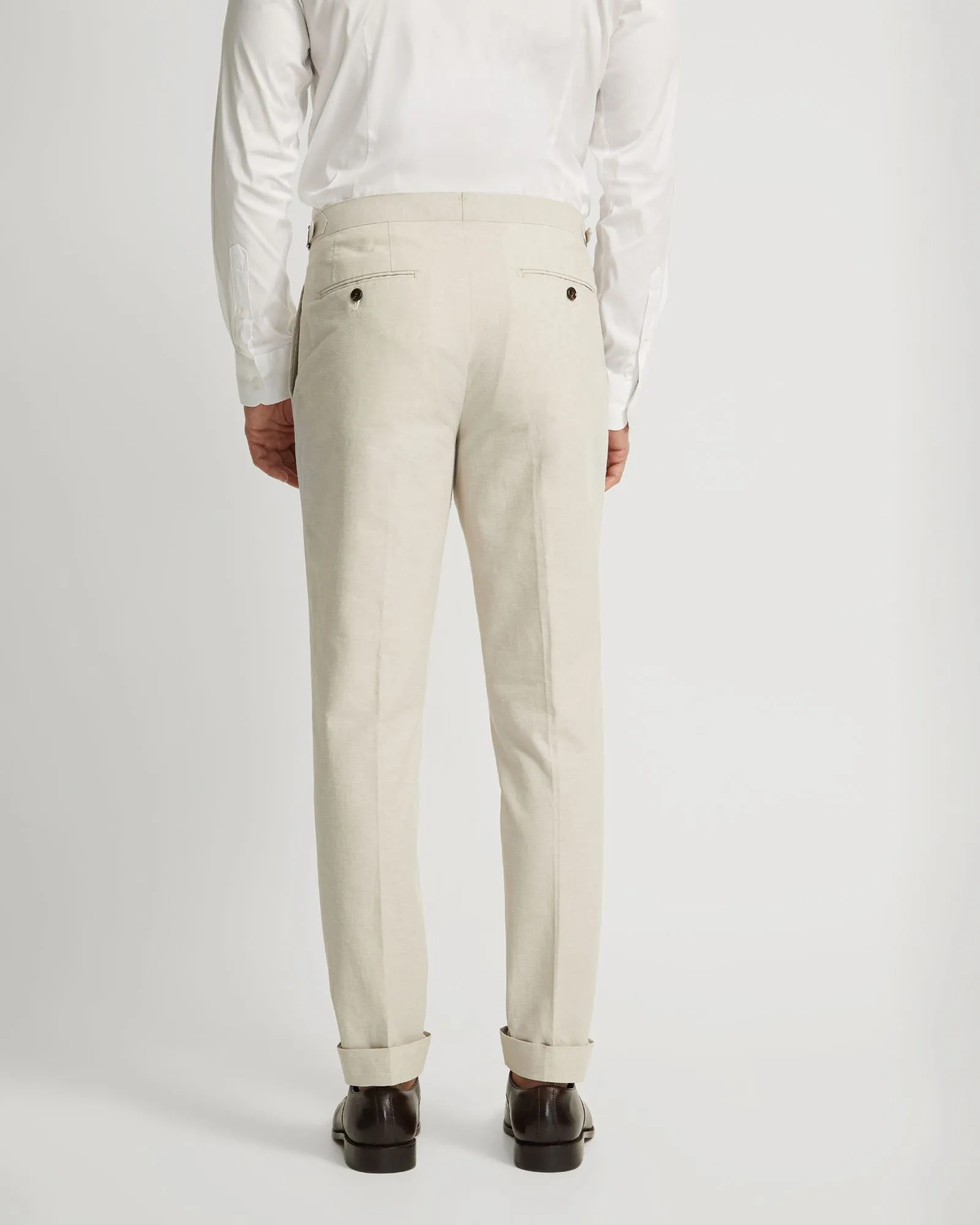 Byron Linen Blend Cuffed Trousers