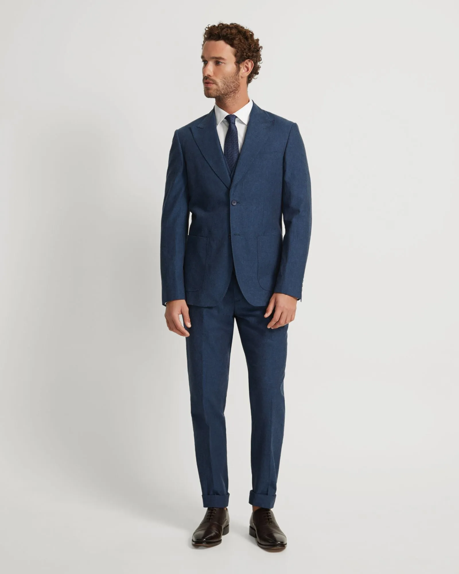 Byron Linen Blend Cuffed Trousers
