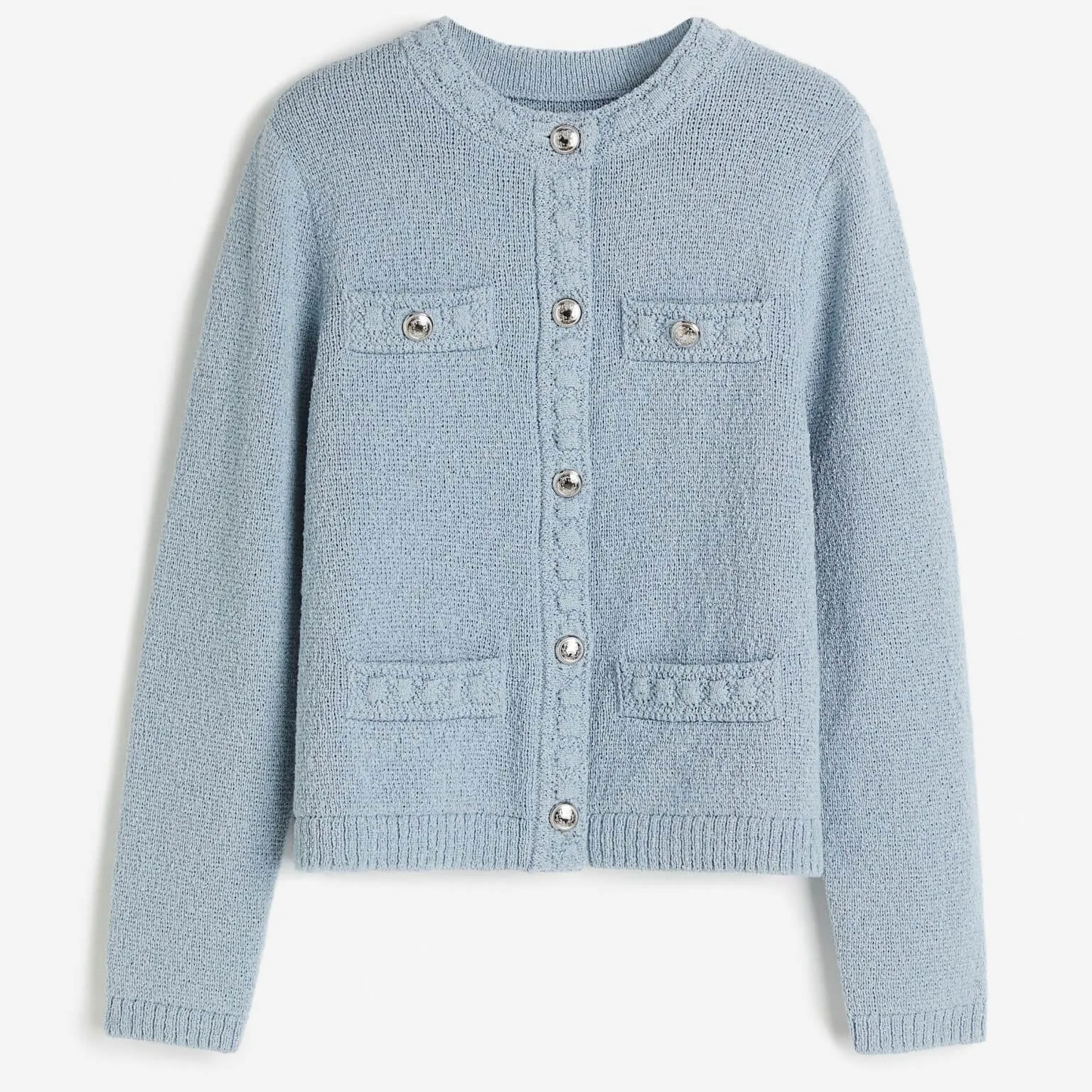 Cardigan H&M Textured-knit, blue