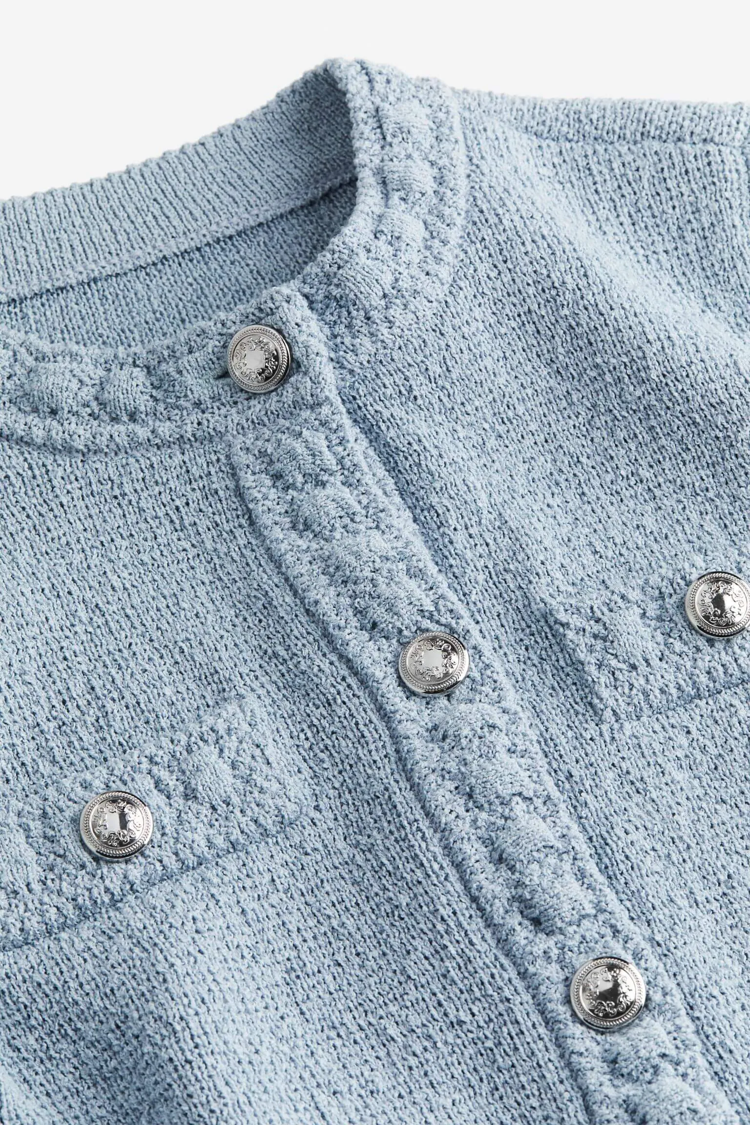Cardigan H&M Textured-knit, blue
