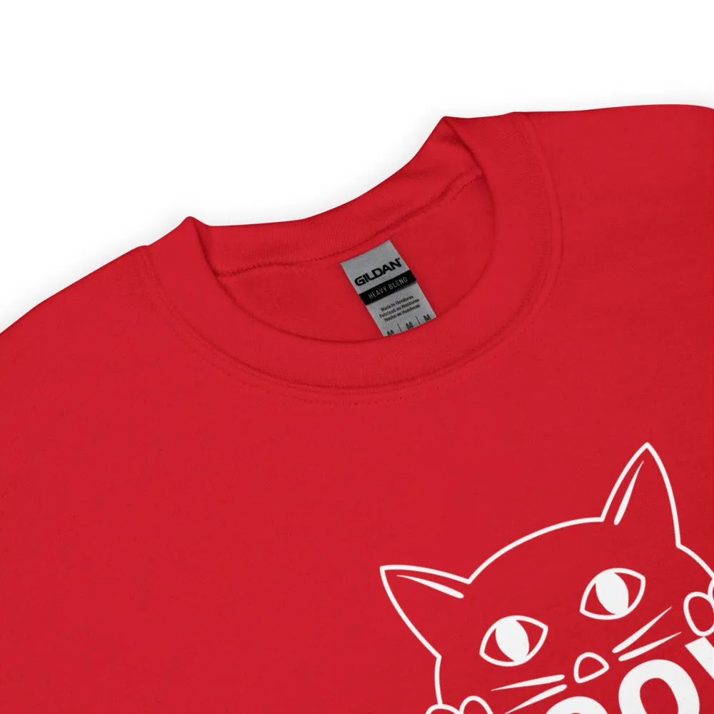 Cat Face Meow Warm, Soft Feel, Pre-Shrunk Classic Fit Crew Neck Sweatshirt