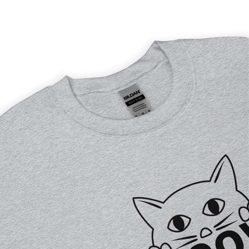 Cat Face Meow Warm, Soft Feel, Pre-Shrunk Classic Fit Crew Neck Sweatshirt