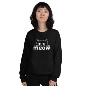 Cat Face Meow Warm, Soft Feel, Pre-Shrunk Classic Fit Crew Neck Sweatshirt