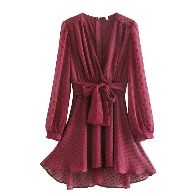 Cherrywood Vintage Chic Polka Dot Mini Dress