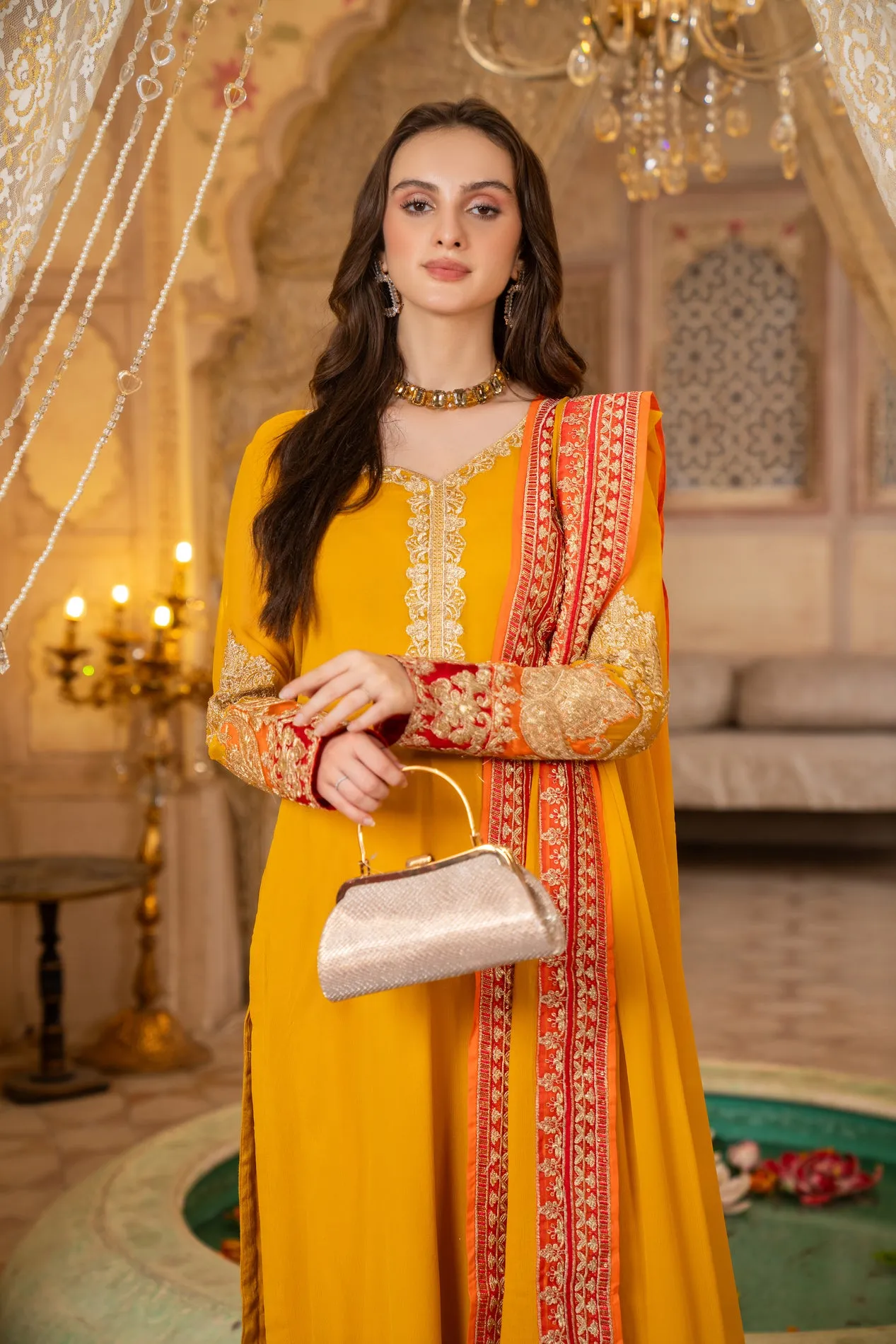 CHIFFON EMBROIDERED FORMAL DRESS BY ALEEZAY 09