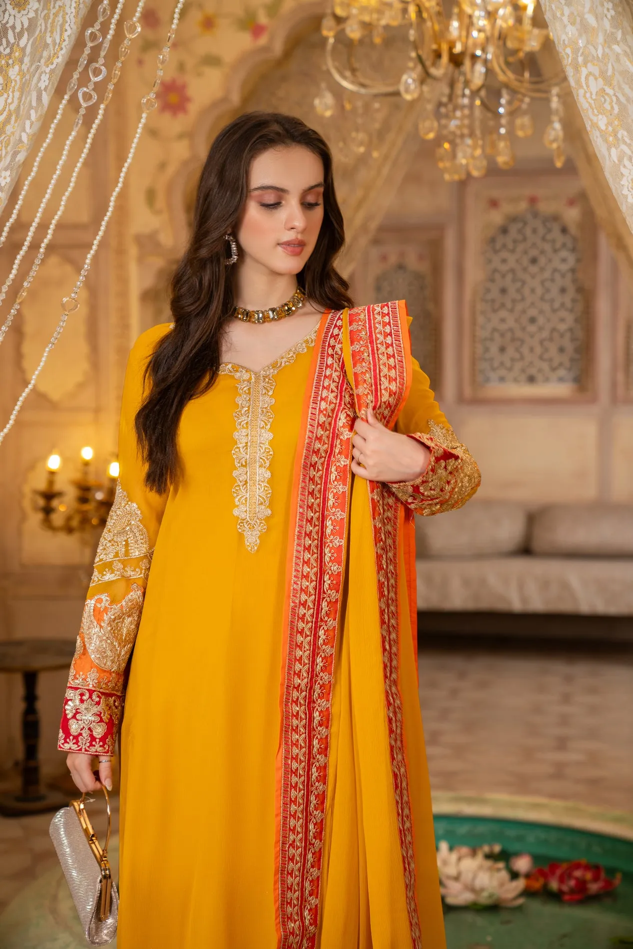 CHIFFON EMBROIDERED FORMAL DRESS BY ALEEZAY 09