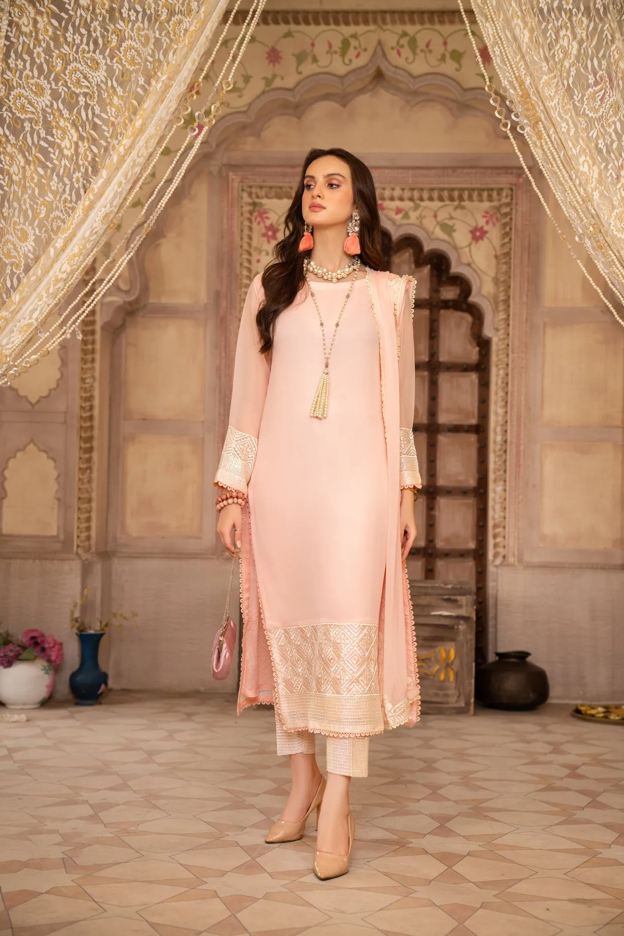 CHIFFON EMBROIDERED FORMAL DRESS BY ALEEZAY 10