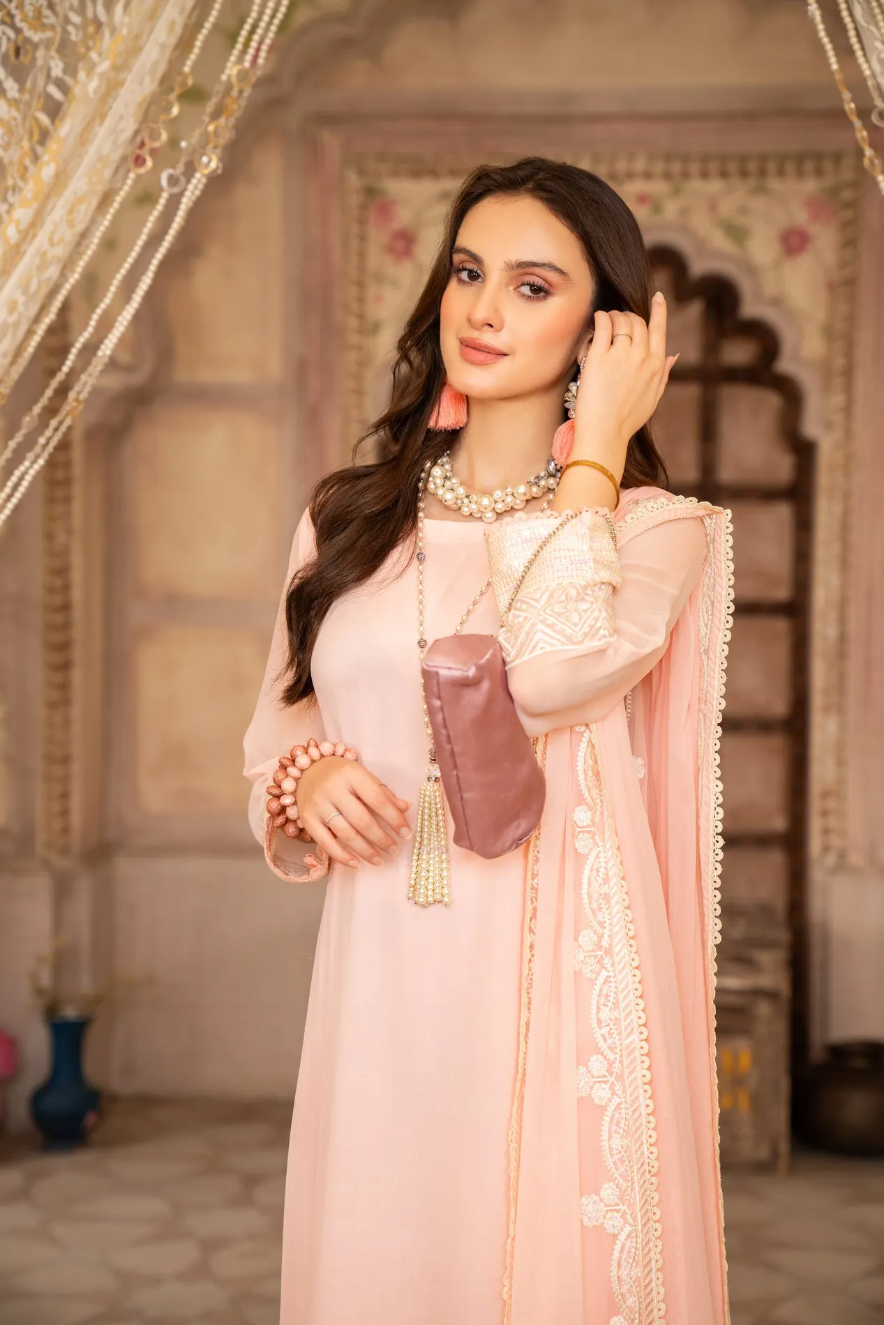 CHIFFON EMBROIDERED FORMAL DRESS BY ALEEZAY 10