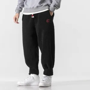 Chinese Style Men's Casual Retro Thick Lamb Wool