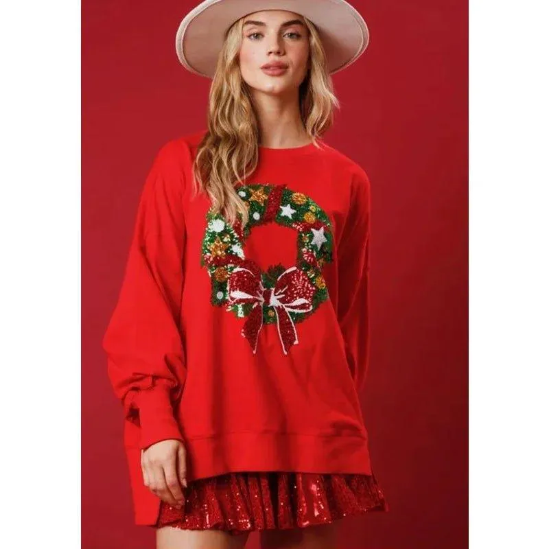 Christmas Sparkle Sequin Holiday Sweatshirt