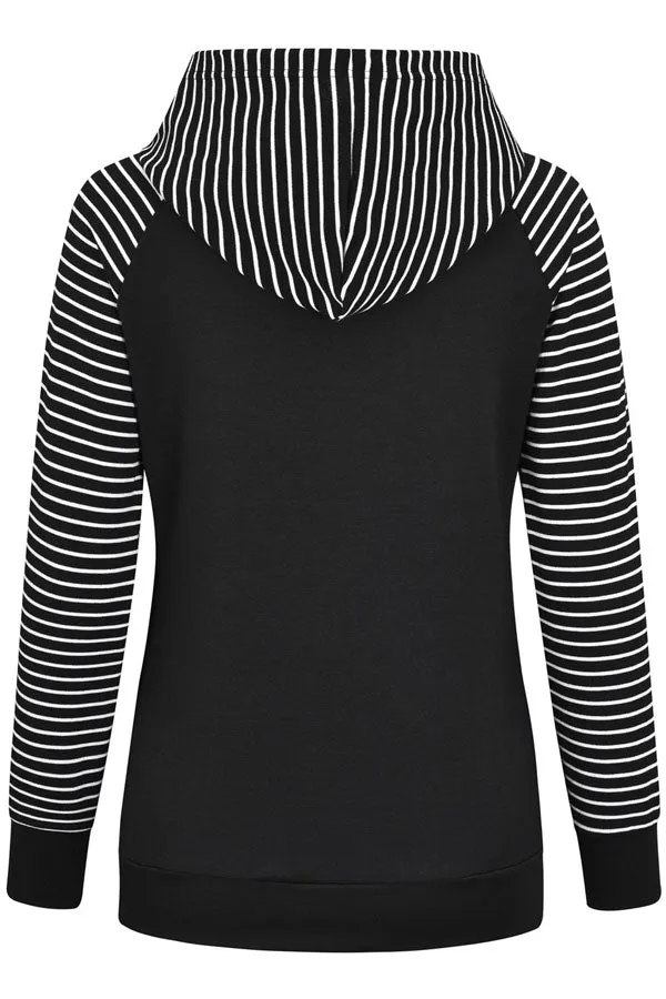 Comfortable Breastfeeding Top Solid Color Long Sleeve Hoodie
