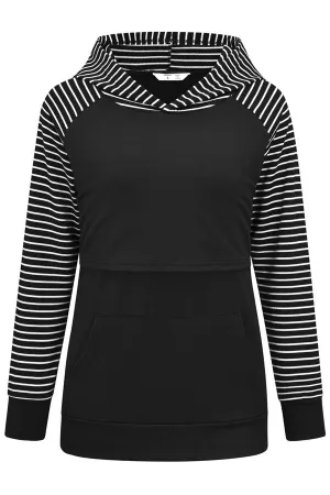 Comfortable Breastfeeding Top Solid Color Long Sleeve Hoodie