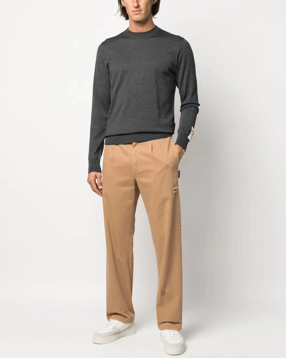 Dark Grey Wool Crewneck Sweater