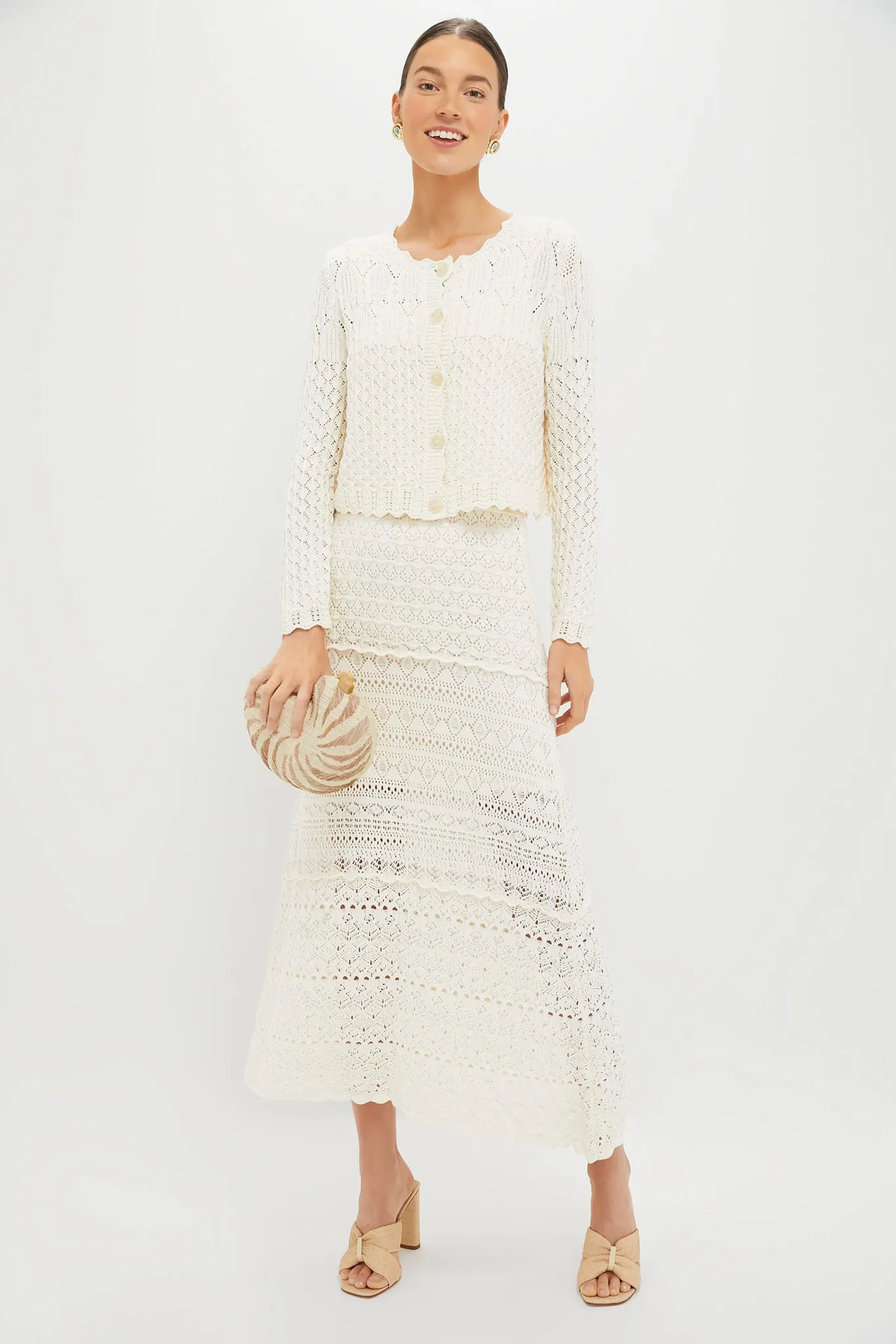 Ecru Crochet Cardigan