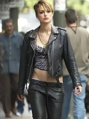 Elegant Leather Jacket Worn By Keira Knightley | Keira Knightley Elegant Leather Jacket