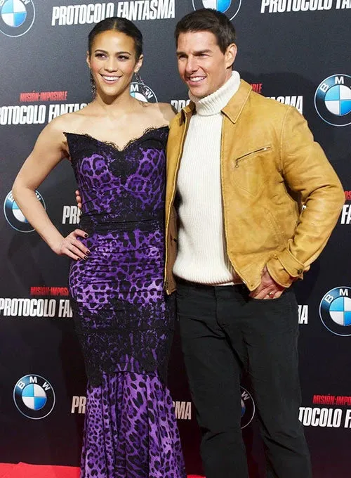 ELEGANT TOM CRUISE MISSION IMPOSSIBLE 4 PREMIERE LEATHER JACKET BY TJS