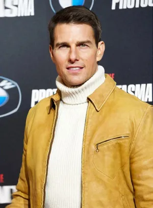 ELEGANT TOM CRUISE MISSION IMPOSSIBLE 4 PREMIERE LEATHER JACKET BY TJS