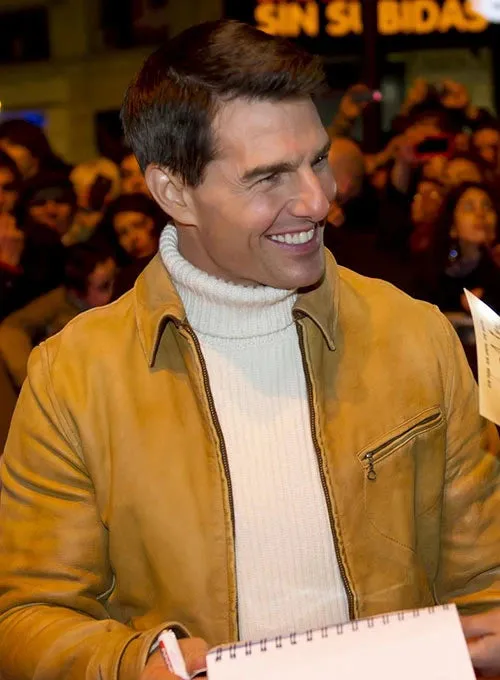 ELEGANT TOM CRUISE MISSION IMPOSSIBLE 4 PREMIERE LEATHER JACKET BY TJS