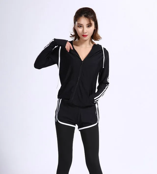 Fitness Trendy Women Quick Dry Breathable Dance Yoga Training Cardigan Zipper Hooded Activewear