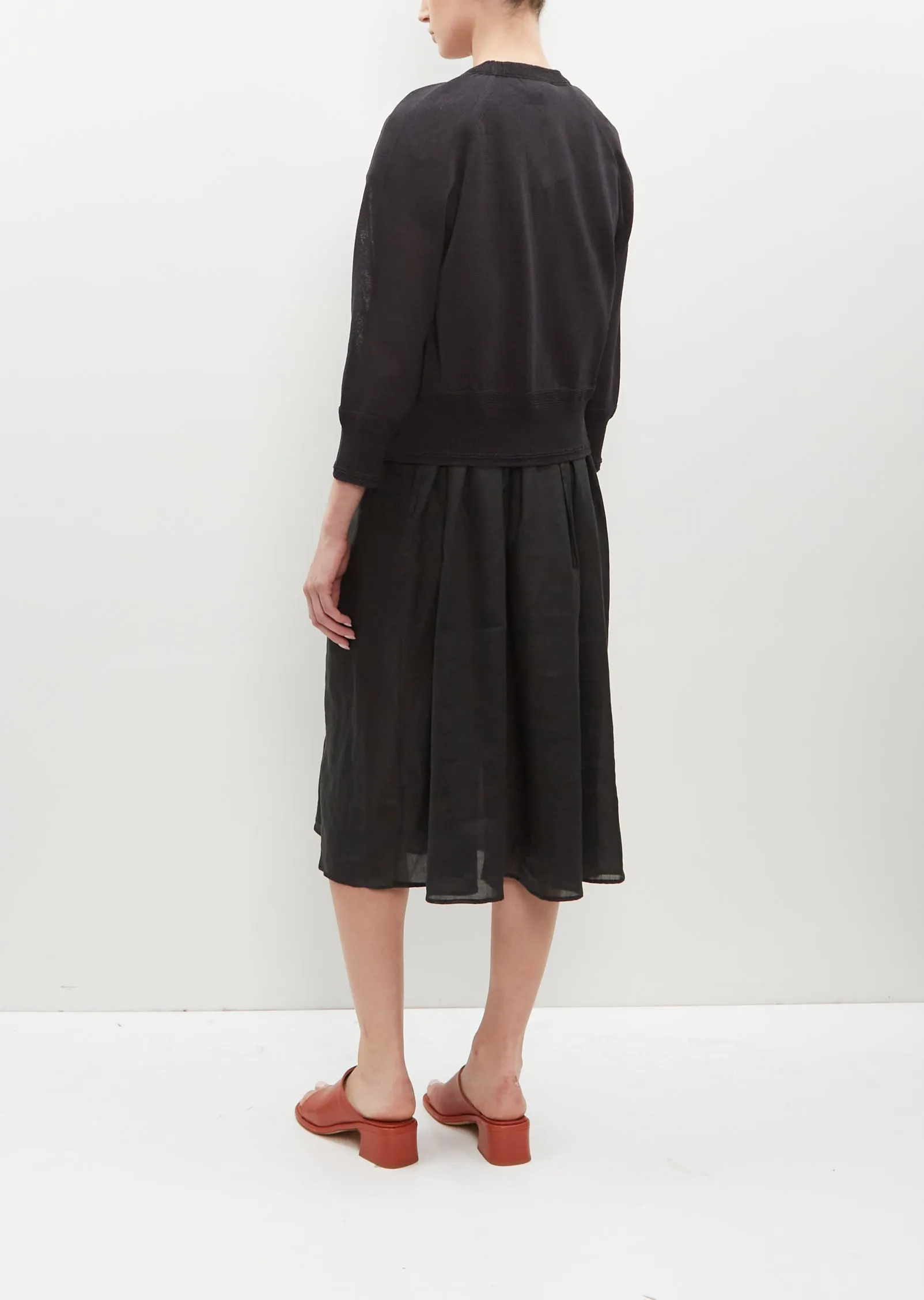 Gauze Sleeve Knit Cardigan