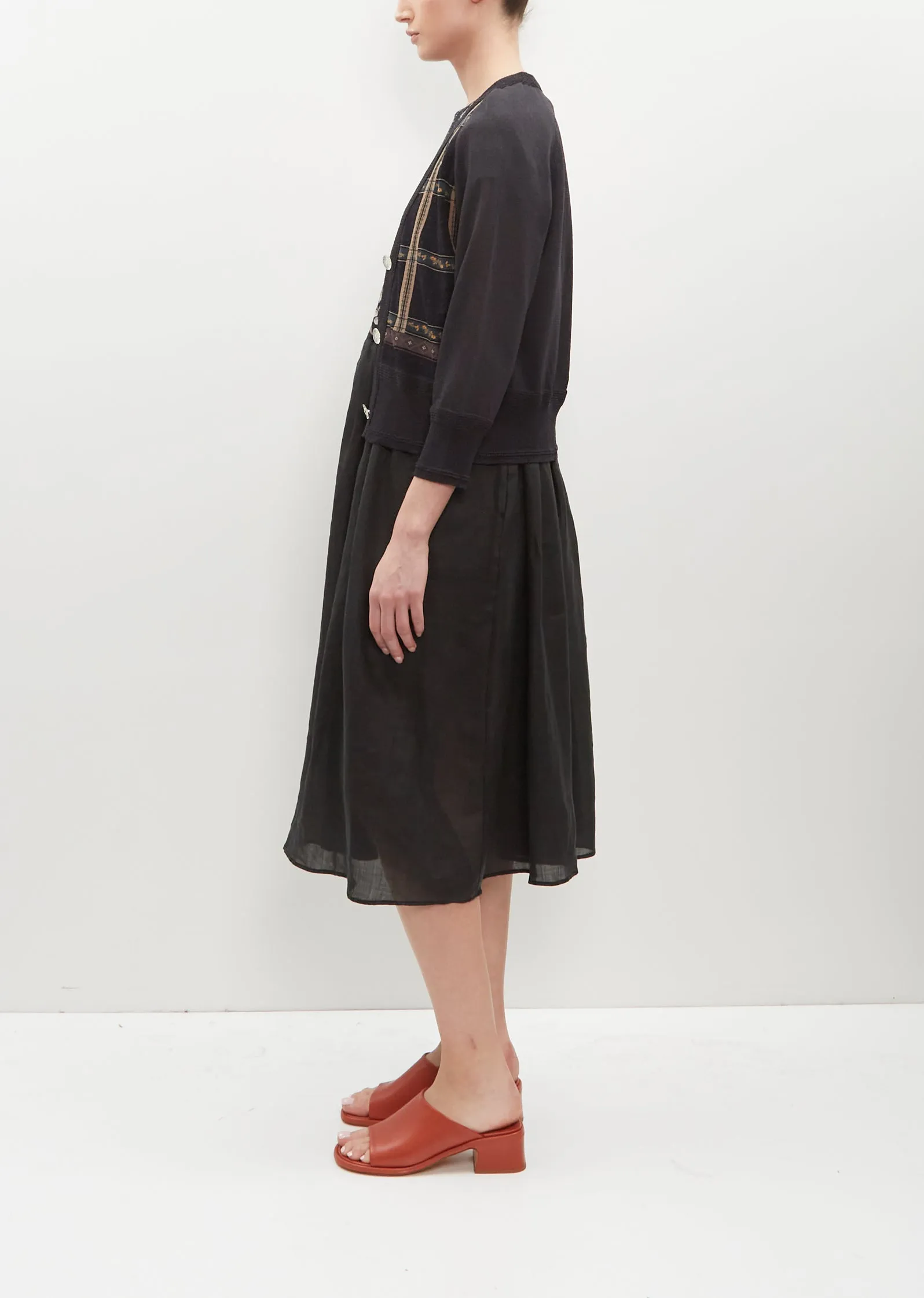 Gauze Sleeve Knit Cardigan