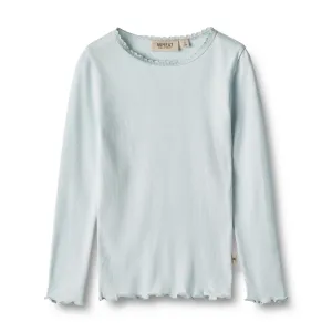 Geripptes Langarm-Shirt Reese Light Blue