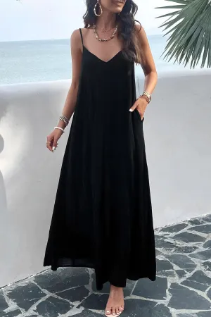 Getaway Chic A-Line Backless Maxi Cami Dress